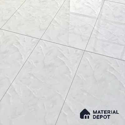 White Marble Floor & Wall Tile TL 07465 Gravier Royal Cerim Onyx Bianco 4 ft x 2 ft Vitrified High Gloss Finish - 9 mm | Seamless 4 | Suitable for Living Room, Bedroom, Bathroom
