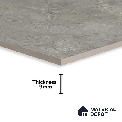 Grey Marble Floor & Wall Tile TL 07456 B Gravier Royal Neptune Grey 4 ft x 2 ft Vitrified High Gloss Finish - 9 mm | Random 6 | Suitable for Living Room, Bedroom, Bathroom (Sample)