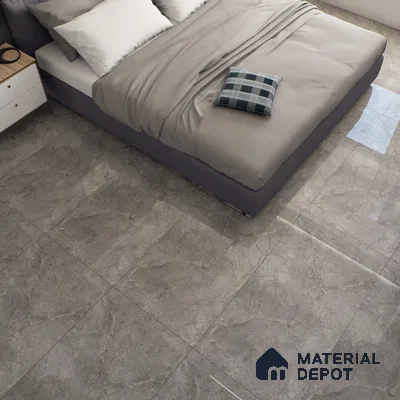 Grey Marble Floor & Wall Tile TL 07456 B Gravier Royal Neptune Grey 4 ft x 2 ft Vitrified High Gloss Finish - 9 mm | Random 6 | Suitable for Living Room, Bedroom, Bathroom (Sample)