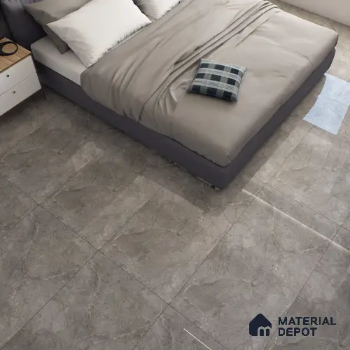 Grey Marble Floor & Wall Tile TL 07456 B Gravier Royal Neptune Grey 4 ft x 2 ft Vitrified High Gloss Finish - 9 mm | Random 6 | Suitable for Living Room, Bedroom, Bathroom