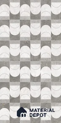Grey Highlighter Wall Tile TL 07456 C Prestige Royal Neptune Grey Decor 4 ft x 2 ft Vitrified High Gloss Finish - 9 mm |  Suitable for Living Room, Bedroom, Bathroom