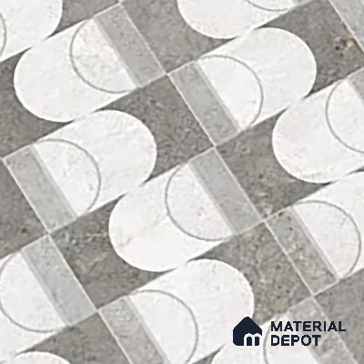 Grey Highlighter Wall Tile TL 07456 C Prestige Royal Neptune Grey Decor 4 ft x 2 ft Vitrified High Gloss Finish - 9 mm |  Suitable for Living Room, Bedroom, Bathroom