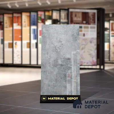 Grey Marble Floor & Wall Tile TL 07457 B Gravier Royal Sigma Verde 4 ft x 2 ft Vitrified High Gloss Finish - 9 mm | Seamless 5 | Suitable for Living Room, Bedroom, Bathroom (Sample)