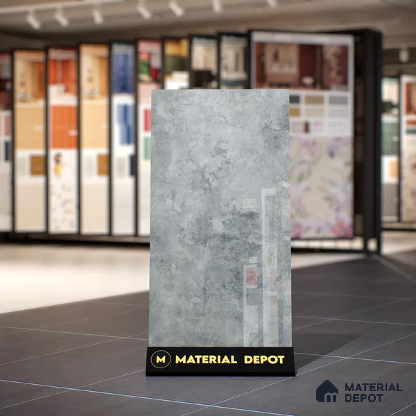 Grey Marble Floor & Wall Tile TL 07457 B Gravier Royal Sigma Verde 4 ft x 2 ft Vitrified High Gloss Finish - 9 mm | Seamless 5 | Suitable for Living Room, Bedroom, Bathroom (Sample)