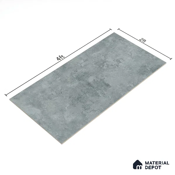 Grey Marble Floor & Wall Tile TL 07457 B Gravier Royal Sigma Verde 4 ft x 2 ft Vitrified High Gloss Finish - 9 mm | Seamless 5 | Suitable for Living Room, Bedroom, Bathroom (Sample)