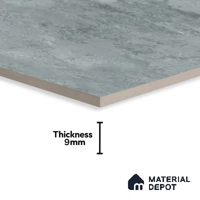 Grey Marble Floor & Wall Tile TL 07457 B Gravier Royal Sigma Verde 4 ft x 2 ft Vitrified High Gloss Finish - 9 mm | Seamless 5 | Suitable for Living Room, Bedroom, Bathroom (Sample)