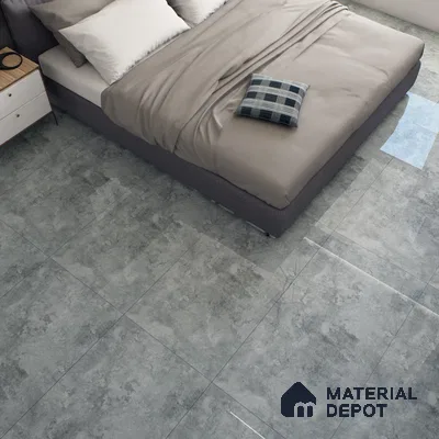 Grey Marble Floor & Wall Tile TL 07457 B Gravier Royal Sigma Verde 4 ft x 2 ft Vitrified High Gloss Finish - 9 mm | Seamless 5 | Suitable for Living Room, Bedroom, Bathroom (Sample)