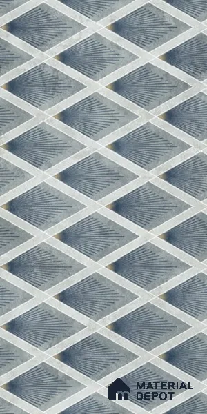 Grey Highlighter Wall Tile TL 07457 C Prestige Royal Sigma Verde Decor 4 ft x 2 ft Vitrified High Gloss Finish - 9 mm | Suitable For Bathroom, Accent/Feature Wall, Dining Area