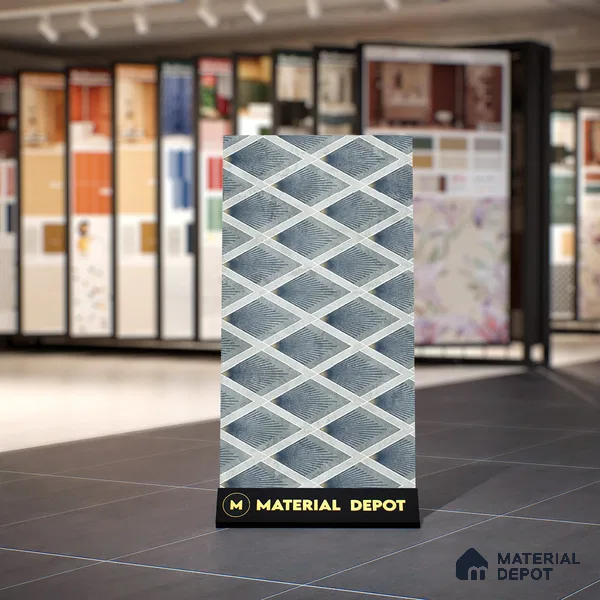 Grey Highlighter Wall Tile TL 07457 C Prestige Royal Sigma Verde Decor 4 ft x 2 ft Vitrified High Gloss Finish - 9 mm | Suitable For Bathroom, Accent/Feature Wall, Dining Area