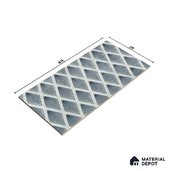 Grey Highlighter Wall Tile TL 07457 C Prestige Royal Sigma Verde Decor 4 ft x 2 ft Vitrified High Gloss Finish - 9 mm | Suitable For Bathroom, Accent/Feature Wall, Dining Area