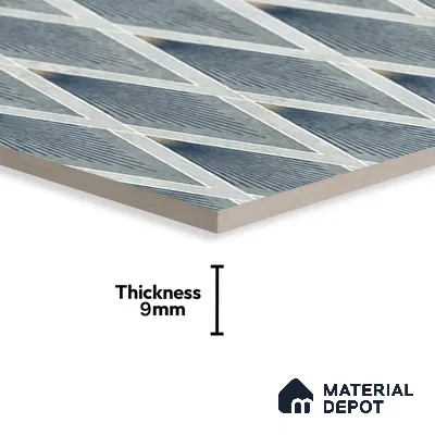 Grey Highlighter Wall Tile TL 07457 C Prestige Royal Sigma Verde Decor 4 ft x 2 ft Vitrified High Gloss Finish - 9 mm | Suitable For Bathroom, Accent/Feature Wall, Dining Area