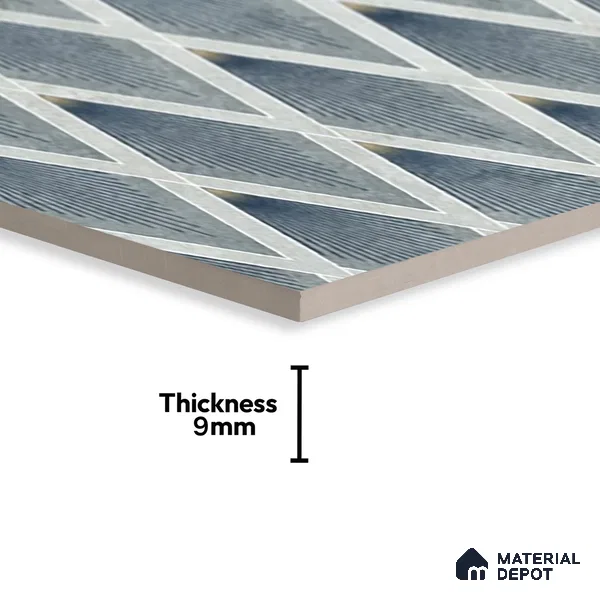 Grey Highlighter Wall Tile TL 07457 C Prestige Royal Sigma Verde Decor 4 ft x 2 ft Vitrified High Gloss Finish - 9 mm | Suitable For Bathroom, Accent/Feature Wall, Dining Area