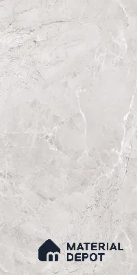Grey Marble Floor & Wall Tile TL 07463 Gravier Royal Fermozo Bianco 4 ft x 2 ft Vitrified High Gloss Finish - 9 mm | Random 6 | Suitable for Living Room, Bedroom, Bathroom