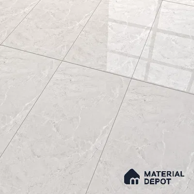 Grey Marble Floor & Wall Tile TL 07463 Gravier Royal Fermozo Bianco 4 ft x 2 ft Vitrified High Gloss Finish - 9 mm | Random 6 | Suitable for Living Room, Bedroom, Bathroom