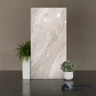 Cream Marble  Tile TL 07448 B  Royal Sofita Crema 4 ft x 2 ft Vitrified High Gloss Finish - 9 mm | Seamless 5 | Suitable for Living Room, Bedroom, Bathroom