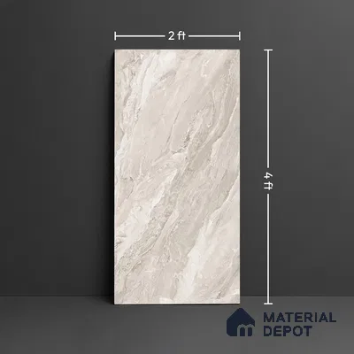 Cream Marble  Tile TL 07448 B  Royal Sofita Crema 4 ft x 2 ft Vitrified High Gloss Finish - 9 mm | Seamless 5 | Suitable for Living Room, Bedroom, Bathroom