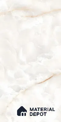 Cream Marble Floor & Wall Tile TL 07469 Gravier Royal Swiss Onyx 4 ft x 2 ft Vitrified High Gloss Finish - 9 mm | Random 4 | Suitable for Living Room, Bedroom, Bathroom