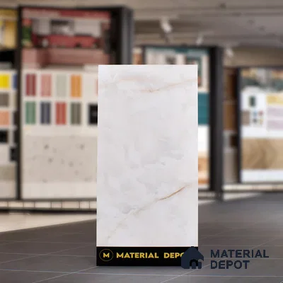 Cream Marble Floor & Wall Tile TL 07469 Gravier Royal Swiss Onyx 4 ft x 2 ft Vitrified High Gloss Finish - 9 mm | Random 4 | Suitable for Living Room, Bedroom, Bathroom