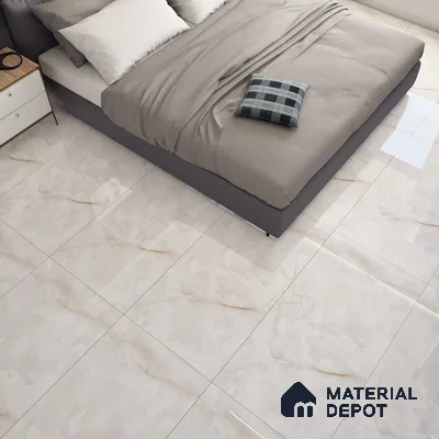 Cream Marble Floor & Wall Tile TL 07469 Gravier Royal Swiss Onyx 4 ft x 2 ft Vitrified High Gloss Finish - 9 mm | Random 4 | Suitable for Living Room, Bedroom, Bathroom