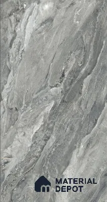 Grey Marble Floor & Wall Tile TL 07447 B  Royal Sofita Grey 4 ft x 2 ft Vitrified High Gloss Finish - 9 mm | Seamless 5 | Suitable for Living Room, Bedroom, Bathroom