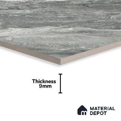 Grey Marble Floor & Wall Tile TL 07447 B  Royal Sofita Grey 4 ft x 2 ft Vitrified High Gloss Finish - 9 mm | Seamless 5 | Suitable for Living Room, Bedroom, Bathroom