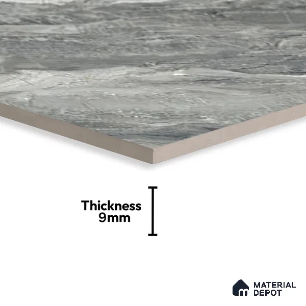 Grey Marble Floor & Wall Tile TL 07447 B Royal Sofita Grey 4 ft x 2 ft Vitrified High Gloss Finish - 9 mm | Seamless 5 | Suitable for Living Room, Bedroom, Bathroom