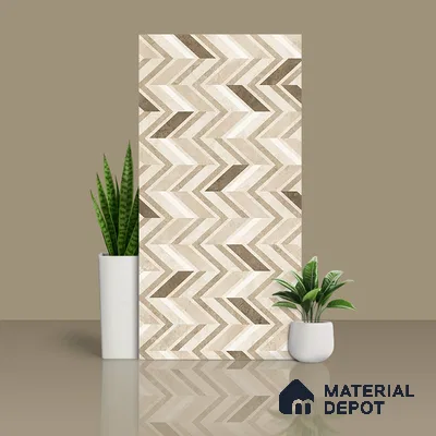Brown Highlighter Wall Tile TL 07460 C Prestige Royal Sigma Brown Decor 4 ft x 2 ft Vitrified High Gloss Finish - 9 mm | Suitable For Bathroom, Accent/Feature Wall, Dining Area