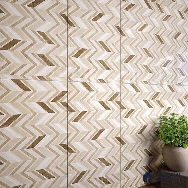 Brown Highlighter Wall Tile TL 07460 C Prestige Royal Sigma Brown Decor 4 ft x 2 ft Vitrified High Gloss Finish - 9 mm | Suitable For Bathroom, Accent/Feature Wall, Dining Area