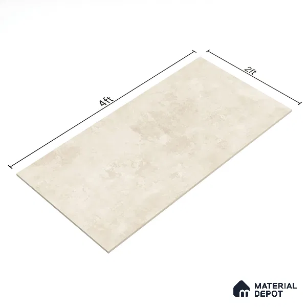 Cream Marble Floor & Wall Tile TL 07460 Gravier Royal Sigma Crema 4 ft x 2 ft Vitrified High Gloss Finish - 9 mm | Seamless 5 | Suitable for Living Room, Bedroom, Bathroom