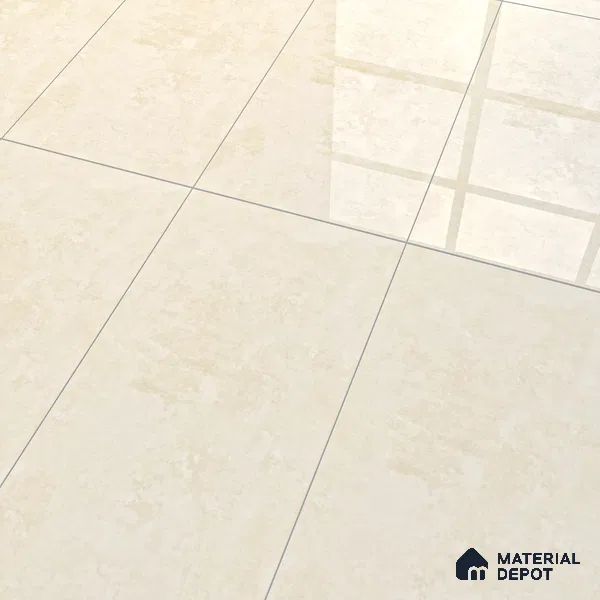 Cream Marble Floor & Wall Tile TL 07460 Gravier Royal Sigma Crema 4 ft x 2 ft Vitrified High Gloss Finish - 9 mm | Seamless 5 | Suitable for Living Room, Bedroom, Bathroom