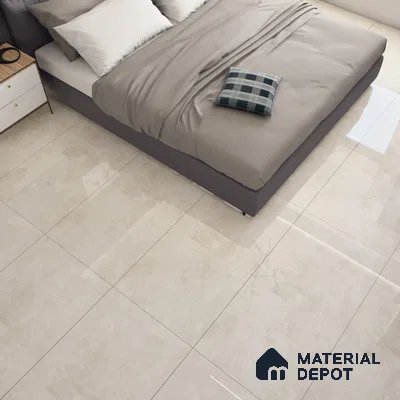 Cream Marble Floor & Wall Tile TL 07460 Gravier Royal Sigma Crema 4 ft x 2 ft Vitrified High Gloss Finish - 9 mm | Seamless 5 | Suitable for Living Room, Bedroom, Bathroom