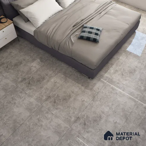 Grey Marble Floor & Wall Tile TL 07459 B Gravier Royal Sigma Grey 4 ft x 2 ft Vitrified High Gloss Finish - 9 mm | Seamless 5 | Suitable for Living Room, Bedroom, Bathroom