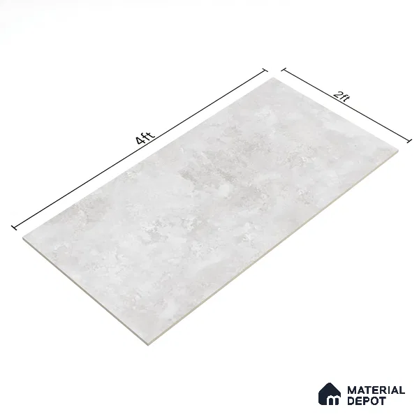 Silver Marble Floor & Wall Tile TL 07459 Gravier Royal Sigma Silver 4 ft x 2 ft Vitrified High Gloss Finish - 9 mm | Seamless 5 | Suitable for Living Room, Bedroom, Bathroom
