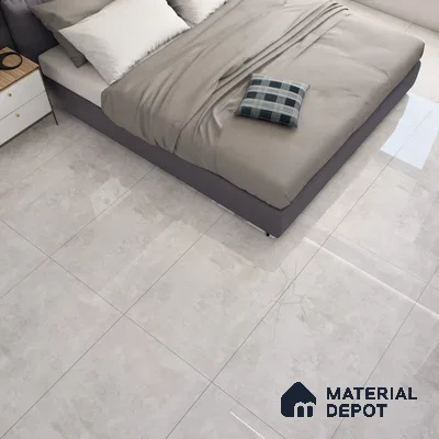 Silver Marble Floor & Wall Tile TL 07459 Gravier Royal Sigma Silver 4 ft x 2 ft Vitrified High Gloss Finish - 9 mm | Seamless 5 | Suitable for Living Room, Bedroom, Bathroom