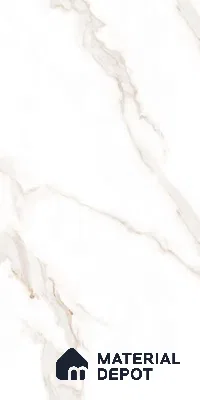 Cream Marble Floor & Wall Tile TL 07445 Gravier Royal Statuario Seville 4 ft x 2 ft Vitrified High Gloss Finish - 9 mm | Random 6 | Suitable for Living Room, Bedroom, Bathroom