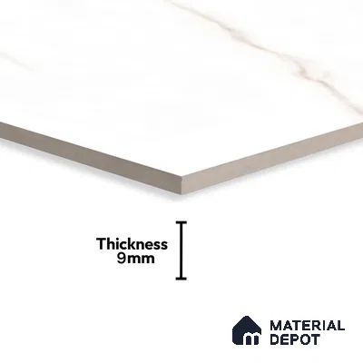Cream Marble Floor & Wall Tile TL 07445 Gravier Royal Statuario Seville 4 ft x 2 ft Vitrified High Gloss Finish - 9 mm | Random 6 | Suitable for Living Room, Bedroom, Bathroom