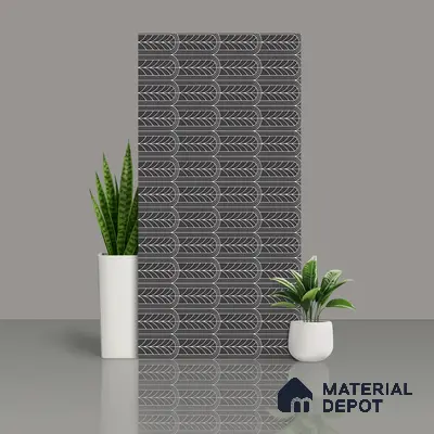 Black Highlighter Wall Tile TL 07441 C Prestige Royal Stonex Nero Zoi Lust 4 ft x 2 ft Vitrified Punch Finish - 9 mm |  Suitable for Living Room, Bedroom, Bathroom