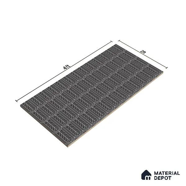 Black Highlighter Wall Tile TL 07441 C Prestige Royal Stonex Nero Zoi Lust 4 ft x 2 ft Vitrified Punch Finish - 9 mm |  Suitable for Living Room, Bedroom, Bathroom