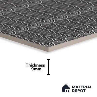 Black Highlighter Wall Tile TL 07441 C Prestige Royal Stonex Nero Zoi Lust 4 ft x 2 ft Vitrified Punch Finish - 9 mm |  Suitable for Living Room, Bedroom, Bathroom