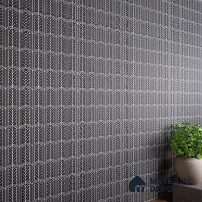 Black Highlighter Wall Tile TL 07441 C Prestige Royal Stonex Nero Zoi Lust 4 ft x 2 ft Vitrified Punch Finish - 9 mm |  Suitable for Living Room, Bedroom, Bathroom