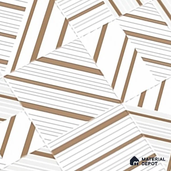 Cream Highlighter Floor & Wall Tile TL 07440 Royal Elemento Tria Metal 4 ft x 2 ft Vitrified Punch Finish - 9 mm | Suitable For Bathroom, Accent/Feature Wall, Dining Area