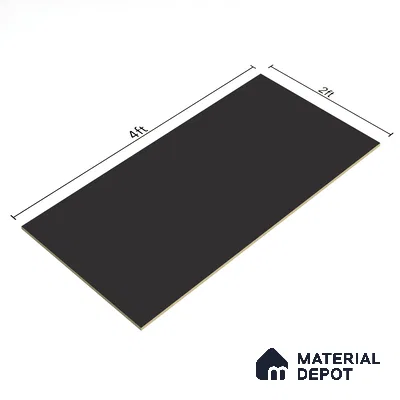 Black Plain Floor & Wall Tile TL 07442 B  Royal Sucre Black 4 ft x 2 ft Vitrified Sugar Finish - 9 mm |  Suitable for Living Room, Bedroom, Bathroom (Sample)
