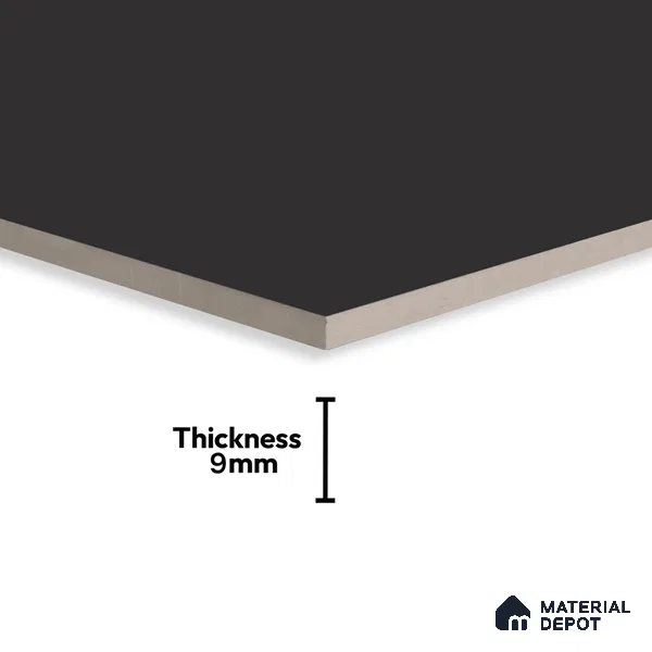 Black Plain Floor & Wall Tile TL 07442 B  Royal Sucre Black 4 ft x 2 ft Vitrified Sugar Finish - 9 mm |  Suitable for Living Room, Bedroom, Bathroom (Sample)