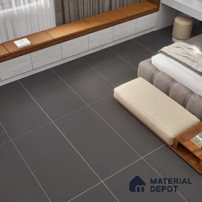 Black Plain Floor & Wall Tile TL 07442 B  Royal Sucre Black 4 ft x 2 ft Vitrified Sugar Finish - 9 mm |  Suitable for Living Room, Bedroom, Bathroom (Sample)