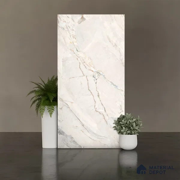 Marble Look Wall & Floor Tile TL 10413 SGH Pearl Argenta 4 ft x 2 ft Matte Finish Vitrified Tile - 9 mm | Suitable For living Room, Bedroom, Bathroom