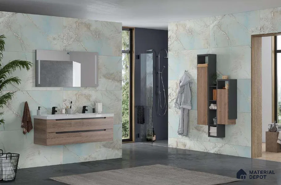 Marble Wall & Floor Tile TL 10428 Gress Cool Vitro 4 ft x 2 ft Glue Matte Finish Vitrified Tile - 9 mm | Suitable For Living Room, Bedroom, Bathroom