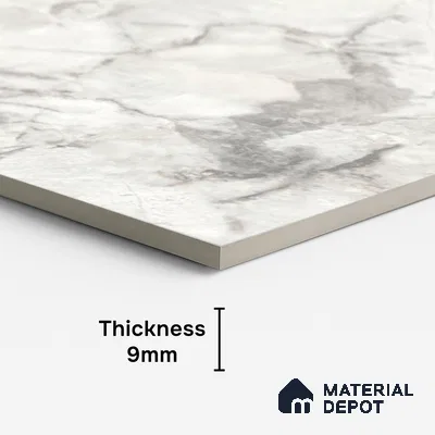 Marble Look Floor Tile TL 10422 Harmony Bianco Endless 4 ft x 2 ft Glossy Finish Vitrified Tile - 9 mm | Suitable For living Room, Bedroom, Bathroom