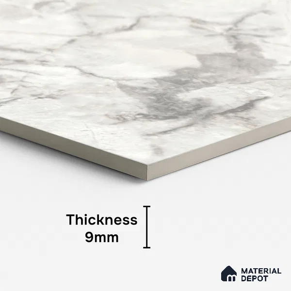 Marble Look Floor Tile TL 10422 Harmony Bianco Endless 4 ft x 2 ft Glossy Finish Vitrified Tile - 9 mm | Suitable For living Room, Bedroom, Bathroom