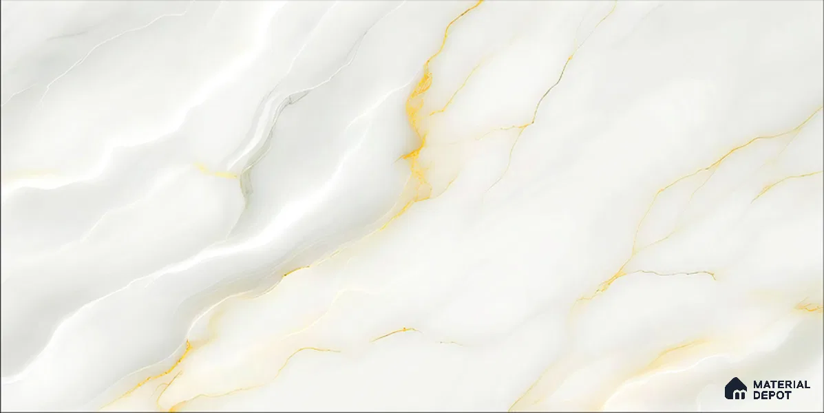 Marble Floor & Wall TL 12693 Blanco Macael 4 ft x 2 ft Glossy Finish Vitrified Tile - 9 mm | 4 Random Design