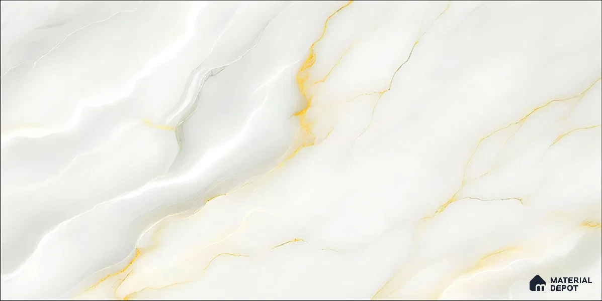 Marble Floor & Wall TL 12693 Blanco Macael 4 ft x 2 ft Glossy Finish Vitrified Tile - 9 mm | 4 Random Design
